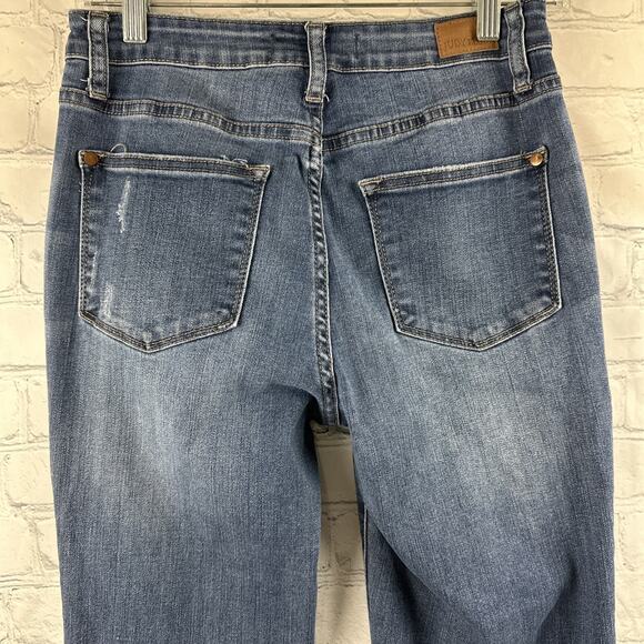 Judy Blue Jeans Womens 5/27 Mid Rise Bootcut Fit Fringe Hem - Picture 6 of 11